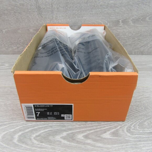 Nike Blazer Low '77 Womens Shoes Size 7 Triple Black NEW - Picture 12 of 13